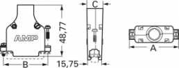 D-Sub Steckverbindergehäuse, Größe: 5 (DD), gerade 180°, Kabel-Ø 13,34 mm, Zinkdruckguss, silber, 5745175-4