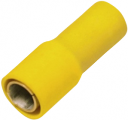 Rundstecker, Ø 5 mm, L 25.1 mm, isoliert, gerade, gelb, 4,0-6,0 mm², AWG 12-10, 1492010000