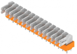 Leiterplattenklemme, 15-polig, RM 5 mm, 0,2-2,5 mm², 15 A, Flachstecker, orange, 9511540000