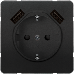 SCHUKO-Steckdose mit USB-Ladegerät, anthrazit, 16 A/250 V, Deutschland, IP20, 5UB1870-0AC01