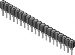 IC-Kontaktfederstreifen, 50-polig, RM 2.54 mm , Messing/Kupferberyllium für DIL-IC