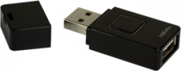 USB-Schnell-Ladeadapter, USB-A Stecker auf USB-A Buchse, 2,1 A, schwarz