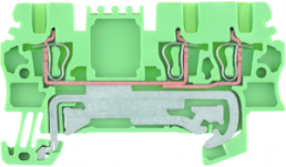 Schutzleiter-Reihenklemme, Federzuganschluss, 0,5-1,5 mm², 3-polig, 180 A, 6 kV, gelb/grün, 1775560000
