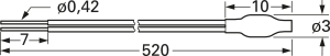 Kaltleiter, 100 Ω (100R), 140 °C, 550R / 1K33