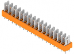 Leiterplattenklemme, 17-polig, RM 5 mm, 0,2-2,5 mm², 15 A, Flachstecker, orange, 9500570000