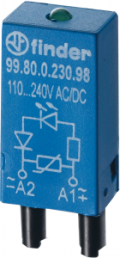 Steckmodul, Varistor + grüne LED, 110-240 V AC/DC für Schaltrelais, 99.80.0.230.98