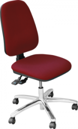 ESD-Stuhl "ERGO" dunkelrot, Sitzhöhe 44-59 cm, mit Rollen für harte Böden