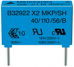 MKP-Folienkondensator, 100 nF, ±10 %, 630 V (DC), PP, 15 mm, B32922C3104K189