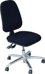 ESD-Stuhl "ERGO" bluescuro, Sitzhöhe 44-59 cm, mit Rollen für harte Böden