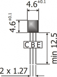 Bipolartransistor, PNP, -100 mA, -65 V, THT, TO-92, BC556BBK