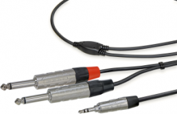 Audio-Verbindungskabel, 3,5 mm-Stereo Stecker, gerade auf 3,5 mm-Stereo Stecker, gerade, 6 m, versilbert, schwarz