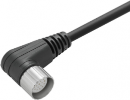 Sensor-Aktor Kabel, M23-Kabeldose, abgewinkelt auf offenes Ende, 12-polig, 3 m, PUR, schwarz, 8 A, 1877440300