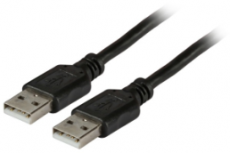 USB 2.0 Anschlussleitung, USB Stecker Typ A auf USB Stecker Typ A, 0.5 m, schwarz