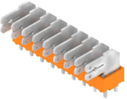 Leiterplattenklemme, 9-polig, RM 5 mm, 0,2-2,5 mm², 15 A, Flachstecker, orange, 9511480000