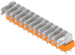 Leiterplattenklemme, 13-polig, RM 5 mm, 0,2-2,5 mm², 15 A, Flachstecker, orange, 9511520000