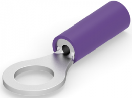 Isolierter Ringkabelschuh, 0,41-0,65 mm², AWG 20, 5 mm, M5, violett