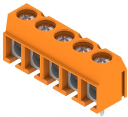 Leiterplattenklemme, 5-polig, RM 5 mm, 0,13-2,5 mm², 15 A, Schraubanschluss, orange, 1234670000