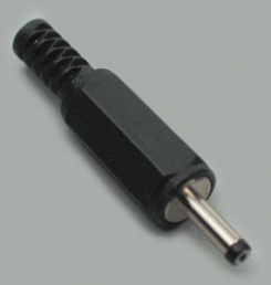 DC Stecker mit Knickschutz, Innen-Ø 1,7 mm, Außen-Ø 4 mm, schwarz