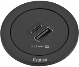 USB-Einbauladegerät, schwarz, 1592 8001 4800