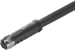 Sensor-Aktor Kabel, M12-Kabeldose, gerade auf offenes Ende, 4-polig, 3 m, PUR, schwarz, 12 A, 2050680300