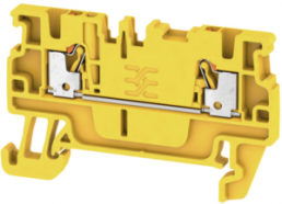 Durchgangsklemme, Push-in-Anschluss, 0,5-1,5 mm², 2-polig, 17.5 A, 6 kV, gelb, 2508190000