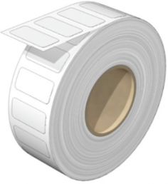 Polyester Gerätemarkierer, (L x B) 27 x 12.5 mm, weiß, Rolle mit 100 Stk