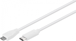 USB 2.0 Adapterleitung, Micro-USB Stecker Typ B auf USB Stecker Typ C, 0.6 m, weiß