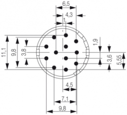 Einsatz für Sensor/Aktor-Steckverbinder, SAI-M23-BE-12-F-PE