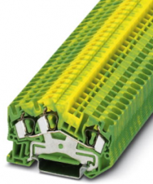 Schutzleiter-Reihenklemme, Federzuganschluss, 0,08-6,0 mm², 3-polig, 8 kV, gelb/grün, 3031678