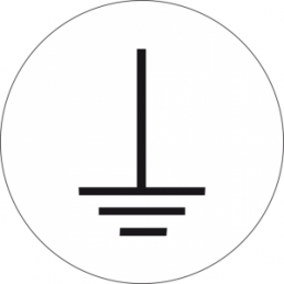 Kennzeichnungsschild, Symbol: Erde, Ø 12.5 mm, Kunststoff, 084.61-7-12,5-A4/30