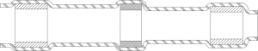 Stoßverbinder mit Wärmeschrumpfisolierung, transparent, 32.5 mm