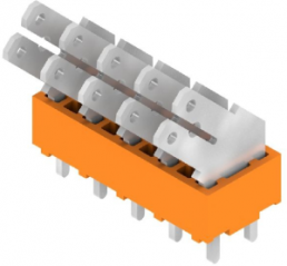 Leiterplattenklemme, 5-polig, RM 5 mm, 0,2-2,5 mm², 15 A, Flachstecker, orange, 9511820000