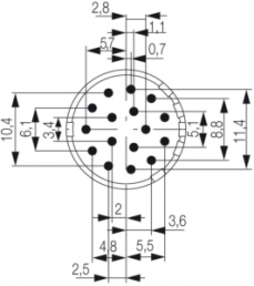 Einsatz für Sensor/Aktor-Steckverbinder, SAI-M23-BE-16-F