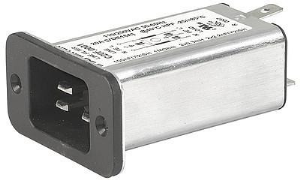 IEC plug C20, 50 to 60 Hz, 16 A, 250 VAC, 300 µH, solder connection, C20F.0004