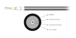 Fiber optic cable, multimode 62.5/125 µm, fibres: 12, OM1, LSZH, black