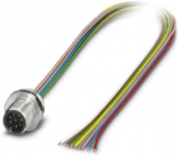 Sensor actuator cable, M12-flange plug, straight to open end, 8 pole, 0.5 m, 2 A, 1554571
