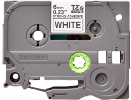 Labelling tape cartridge, 6 mm, tape white, font black, 8 m, TZE-S211