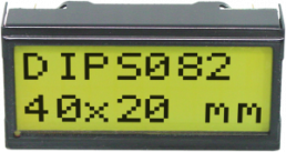 LCD text module EA DIPS082-HNLED, yellow/green backlight