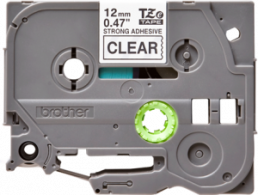 Labelling tape cartridge, 12 mm, tape transparent, font black, 8 m, TZE-S131