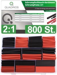 Heat shrink tubing kit 2:1, black/red, 800-piece, 1905CA062
