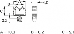 Mounting base, polyamide, natural, (L x W x H) 13.51 x 8.2 x 2.9 mm