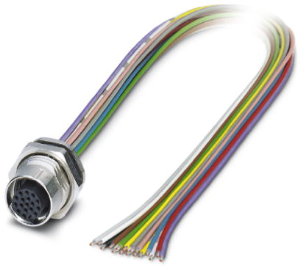Sensor actuator cable, M12-flange socket, straight to open end, 17 pole, 0.5 m, 1.5 A, 1430462