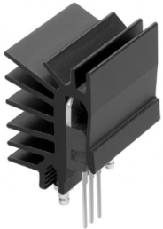Extruded heatsink, 15 x 19.4 x 28 mm, 13.3 K/W, black anodized