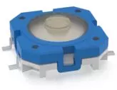 Short-stroke pushbutton, 1 Form A (N/O), 100 mA/35 V, unlit , actuator (transparent, L 1.11 mm), SMD