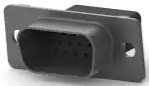 D-Sub plug, 15 pole, high density, unequipped, straight, crimp connection, 748364-1