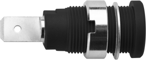 4 mm socket, flat plug connection, mounting Ø 12.2 mm, CAT III, black, SEB 6452 NI / SW