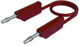 Measuring lead with (4 mm plug, spring-loaded, straight) to (4 mm plug, spring-loaded, straight), 2 m, red, silicone, 1.0 mm², CAT O