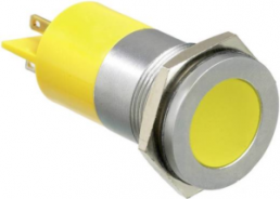 LED signal light, 24 V (AC), 24 V (DC), yellow, 60 mcd, Mounting Ø 22 mm, pitch 1.25 mm, LED number: 1
