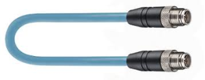 Sensor actuator cable, M12-cable plug, straight to M12-cable plug, straight, 8 pole, 25 m, X-FRNC/LSNH, blue, 0.5 A, 8955