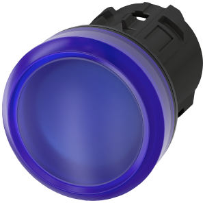 Indicator light, 22 mm, round, plastic, blue, lens, smooth